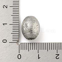 変色しない304ステンレススチールのテクスチャビーズ  オーバル  ステンレス鋼色  12x10mm  穴：2.8mm&nbsp;STAS-A091-05B-P