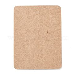 空白のクラフト紙ジュエリー ディスプレイ カード  長方形  バリーウッド  7.8x5.8x0.05cm  穴：1.5mm&nbsp;X1-CDIS-G005-11