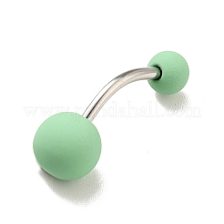 10Pcs Acrylic Round Beaded Curved Barbell&nbsp;AJEW-G041-03P