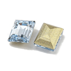ガラスラインストーンカボション  フラットバック＆バックメッキ  多面カット  長方形  ライトサファイア  8x6x3mm&nbsp;RGLA-L029-15C-211