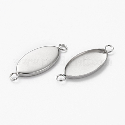 Non-Tarnish 304 Stainless Steel Cabochon Connectoe Settings&nbsp;STAS-L253-002P