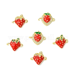 6Pcs 3 Styles Brass Micro Pave Cubic Zirconia Fruit Connector Charms&nbsp;KK-CJ0014-17