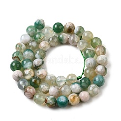 Natural Green Cherry Blossom Agate Beads Strands&nbsp;G-NH0061-A01-8mm