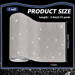 ガラスホットフィックスラインストーンステッカー  クリスタル  2500x200x1.5mm&nbsp;DIY-WH0591-315A