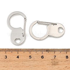 304ステンレススチールロッククライミングカラビナ  キースナップクラスプ  ハート  ステンレス鋼色  30x17x6.5mm  穴：4x4mm  内径：12mm&nbsp;STAS-F364-02P-02