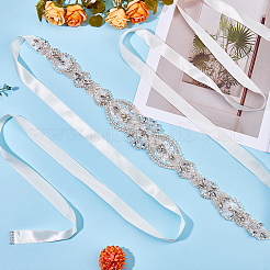 Flower Full Crystal Rhinestone Handmade Bridal Belts for Wedding Dresses&nbsp;AJEW-WH20006-233B-02