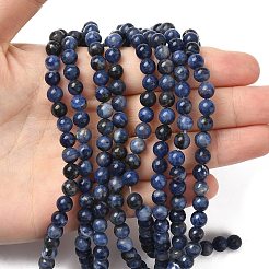 天然石ソーダライトビーズ連売り  ラウンド  6.5mm  穴：1mm  約28~29個/連  7.6インチ&nbsp;X-G-G515-6mm-07