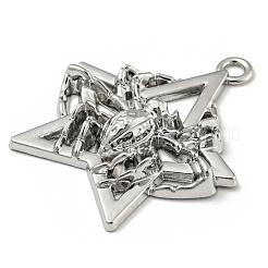 合金ペンダント  クモで主演  プラチナ  45x38x5.5mm  穴：3mm&nbsp;PALLOY-A007-16P