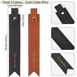 PUレザーブックマーク6色2個  ミックスカラー  185x30.5x1.7~6mm  3個/カラー&nbsp;AJEW-SP0002-26