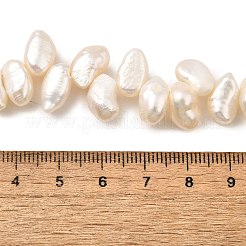 天然養殖淡水パールビーズ連売り  研磨両側  トップ掘削  グレード5a+  古いレース  8~9mm  穴：0.7mm  約65~76個/連  16.34''（41.5センチメートル）&nbsp;PEAR-I007-03E-02A