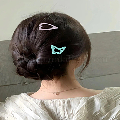 11Pcs 3 Styles Heart & Butterfly Spray Painted Iron Snap Hair Clip for Girls&nbsp;PHAR-LP0002-03