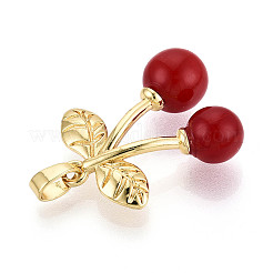 Brass Resin Pendants&nbsp;KK-B139-12G