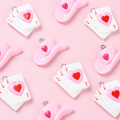DIY Playing Card & Hat Resin Pendants Dangle Earring Making Kits&nbsp;DIY-YW0010-87
