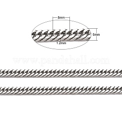 Tarnish Resistant Men's Jewelry Making 304 Stainless Steel Double Link Curb Chains&nbsp;CHS-A003C-1.2mm