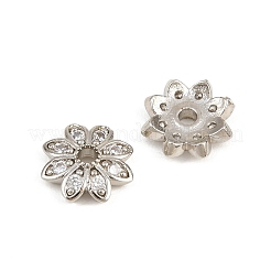 Brass Micro Pave Clear Cubic Zirconia Bead Caps&nbsp;CU-CBA6A75-29P