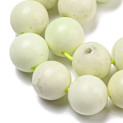 天然石レモンジェイド翡翠ビーズ連売り  ラウンド  8mm  穴：1mm  約50個/連  15.71''（39.9センチメートル）&nbsp;G-R494-A10-03