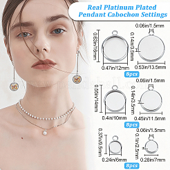 24Pcs 3 Styles Brass Pendant Cabochon Settings&nbsp;KK-BBC0028-71