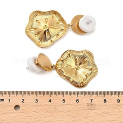 女性用304ステンレススチールダングルスタッドピアス  花  ゴールドカラー  50x29mm&nbsp;EJEW-U054-01G