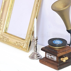 合金キャンドルホルダーミニチュア装飾品  マイクロランドスケープホームドールハウスアクセサリー  小道具の装飾のふりをする  プラチナ  12x40mm&nbsp;PW-WG7A026-02