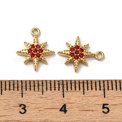 304ステンレススチールラインストーンチャーム  14KGP本金メッキ  星のチャーム  ライトシャム  11.5x9.5x2mm  穴：1mm&nbsp;STAS-L022-304G-01