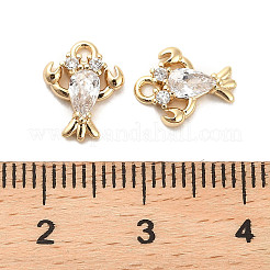 Brass Micro Pave Clear Cubic Zirconia Charms&nbsp;KK-C054-11G