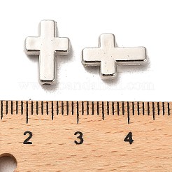 CCBプラスチックビーズ  クロス  プラチナ  13x9x3mm  穴：1.6mm&nbsp;CCB-A001-11P