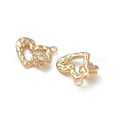 Brass Micro Pave Clear Cubic Zirconia Charms&nbsp;KK-A280-06G