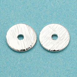 真鍮製スペーサービーズ  長持ちメッキ  ヒシビーズ  ディスク  銀  6x0.5mm  穴：1.2mm&nbsp;KK-WH0063-03S
