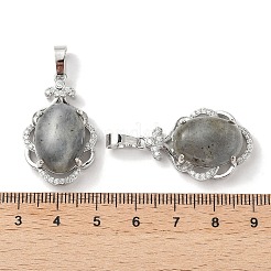 Natural Labradorite Oval Pendants&nbsp;G-NH0025-15P-12