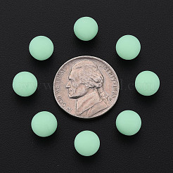 不透明なアクリルビーズ  艶消し  穴がない  ラウンド  アクアマリン  8mm  約1600個/500g&nbsp;MACR-S373-57-K05