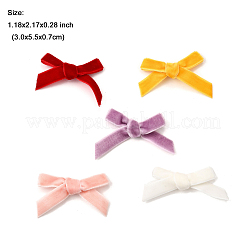 20個 5色ベルベット蝶結びコスチュームアクセサリー  ミックスカラー  30x55x7mm  4個/カラー&nbsp;DIY-FP0001-66