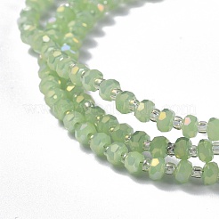 電気メッキガラスビーズセット  ファセットロンデル  フル虹メッキ  ミックスカラー  4x3mm  穴：0.8mm  25.20~25.59インチ（64~65cm）&nbsp;EGLA-J147-A-FRA