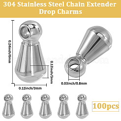100Pcs 304 Stainless Steel Chain Extender Drop&nbsp;STAS-BBC0010-08
