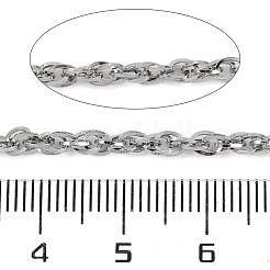 変色しない304ステンレススチールリンクチェーン  ハンダ付け  ステンレス鋼色  4x3x1mm&nbsp;CHS-A013-07P