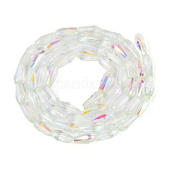 AB Color Plated Transparent Glass Teardrop Beads Strands&nbsp;EGLA-T029-08B