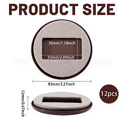 フェルトとプラスチックのオフィス用滑り止めチェアマット  フラットラウンド  ココナッツブラウン  83x12mm  内径：53x30mm&nbsp;AJEW-WH0481-509