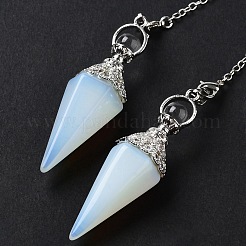 Natural & Synthetic Gemstone Hexagonal Pointed Dowsing Pendulums&nbsp;G-P552-05P