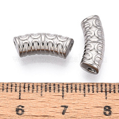 304ステンレス鋼湾曲チューブビーズ  ステンレス鋼色  14x5mm  穴：1.8mm&nbsp;STAS-I321-24P