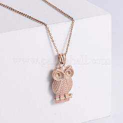 Stainless Steel Cute Owl Pendant Necklaces&nbsp;PB2327