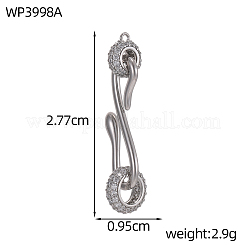 Brass Micro Pave Cubic Zirconia Pendants&nbsp;KK-OY011-82G