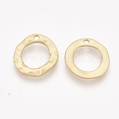 滑らかな表面の合金ペンダント  リング  マットゴールドカラー  18x18x2mm  穴：1.8mm&nbsp;PALLOY-T067-63MG