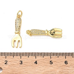 Brass Micro Pave Clear Cubic Zirconia Pendants&nbsp;KK-F930-15G