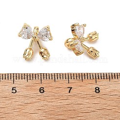 Brass Micro Pave Clear Cubic Zirconia Charms&nbsp;KK-A259-26G