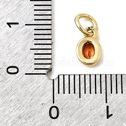 Brass Cubic Zirconia Charms&nbsp;KK-G554-02A-04