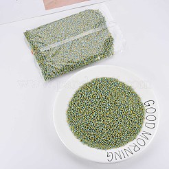 8/0 ガラスシードビーズ  不透明な色が染み込む  ディープスカイブルー  3mm  穴：1mm&nbsp;SEED-S006-31