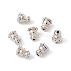 ラックメッキ真鍮イヤーナット  長持ちメッキ  カドミウムフリー＆鉛フリー  チェス  プラチナ  6x5mm  穴：0.8mm&nbsp;X-KK-G433-03P