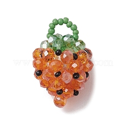 ガラスシードビーズペンダント  苺  ミックスカラー  26x18x18mm  穴：4x5mm&nbsp;PALLOY-GD00003