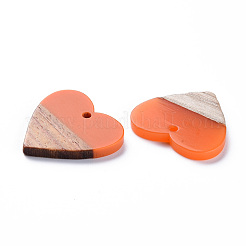 Opaque Resin & Walnut Wood Pendants&nbsp;RESI-T035-36B