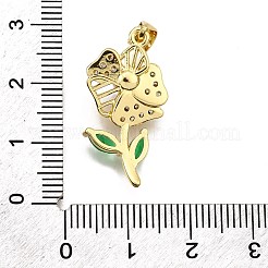 Rack Plating Brass Micro Pave Cubic Zirconia Pendants&nbsp;KK-K401-54G