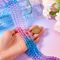 2 Strands Baking Paint Transparent Glass Beads&nbsp;DGLA-TA0001-20E